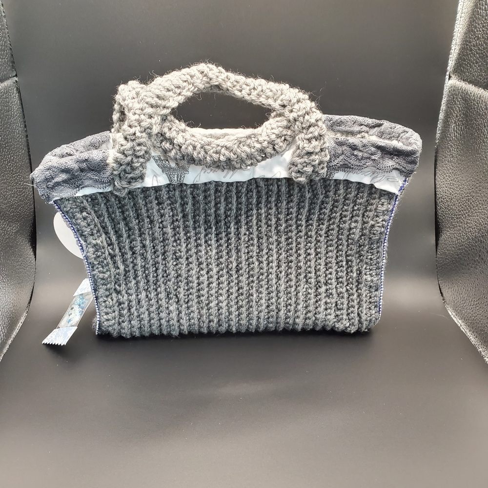 Gray Knit Women's Handbag